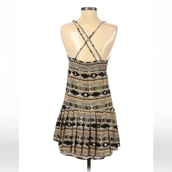 Volcom | Tan & Black Bohemian Vibes Coastal Beach Dress Size S Small - Picture 2 of 2